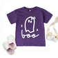 Boo Ghost Bow - Youth Short Sleeve Graphic T-Shirt and Toddler Short Sleeve Graphic T-Shirt