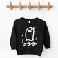 Boo Ghost Bow - Toddler Graphic Sweatshirt and Youth Graphic Sweatshirt