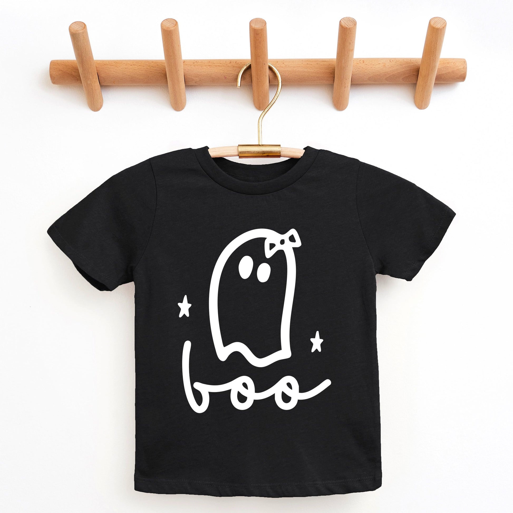 Boo Ghost Bow - Youth Short Sleeve Graphic T-Shirt and Toddler Short Sleeve Graphic T-Shirt