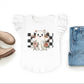 Checkered Ghost Rose - Kids Flutter Sleeve Tee