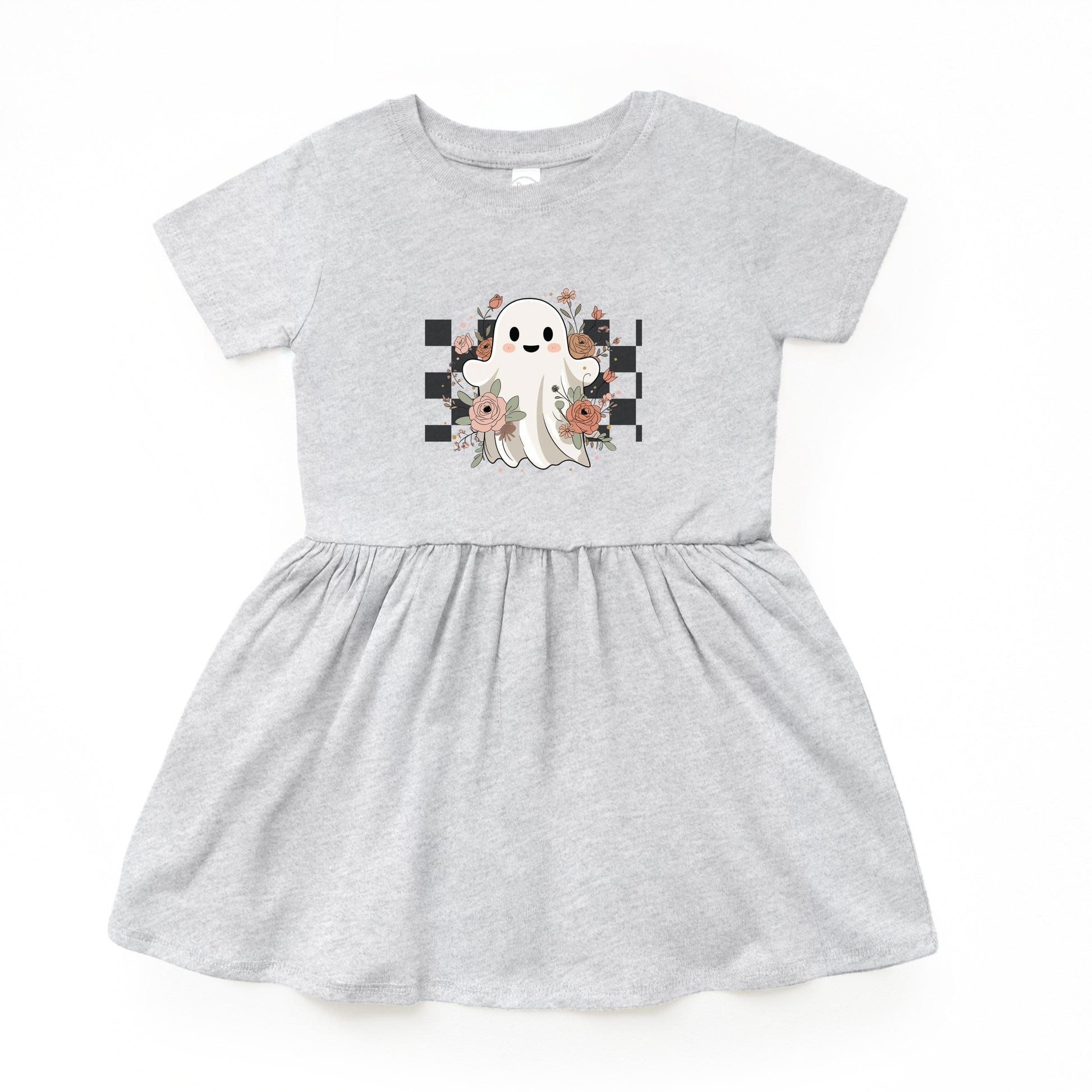 Checkered Ghost Rose - Kids Toddler Dress and Infant Dress