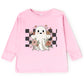 Checkered Ghost Rose - Kids Toddler Long Sleeve Tee and Kids Youth Long Sleeve Tee