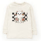 Checkered Ghost Rose - Kids Toddler Long Sleeve Tee and Kids Youth Long Sleeve Tee