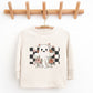 Checkered Ghost Rose - Kids Toddler Long Sleeve Tee and Kids Youth Long Sleeve Tee