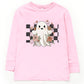 Checkered Ghost Rose - Kids Toddler Long Sleeve Tee and Kids Youth Long Sleeve Tee