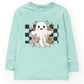 Checkered Ghost Rose - Kids Toddler Long Sleeve Tee and Kids Youth Long Sleeve Tee