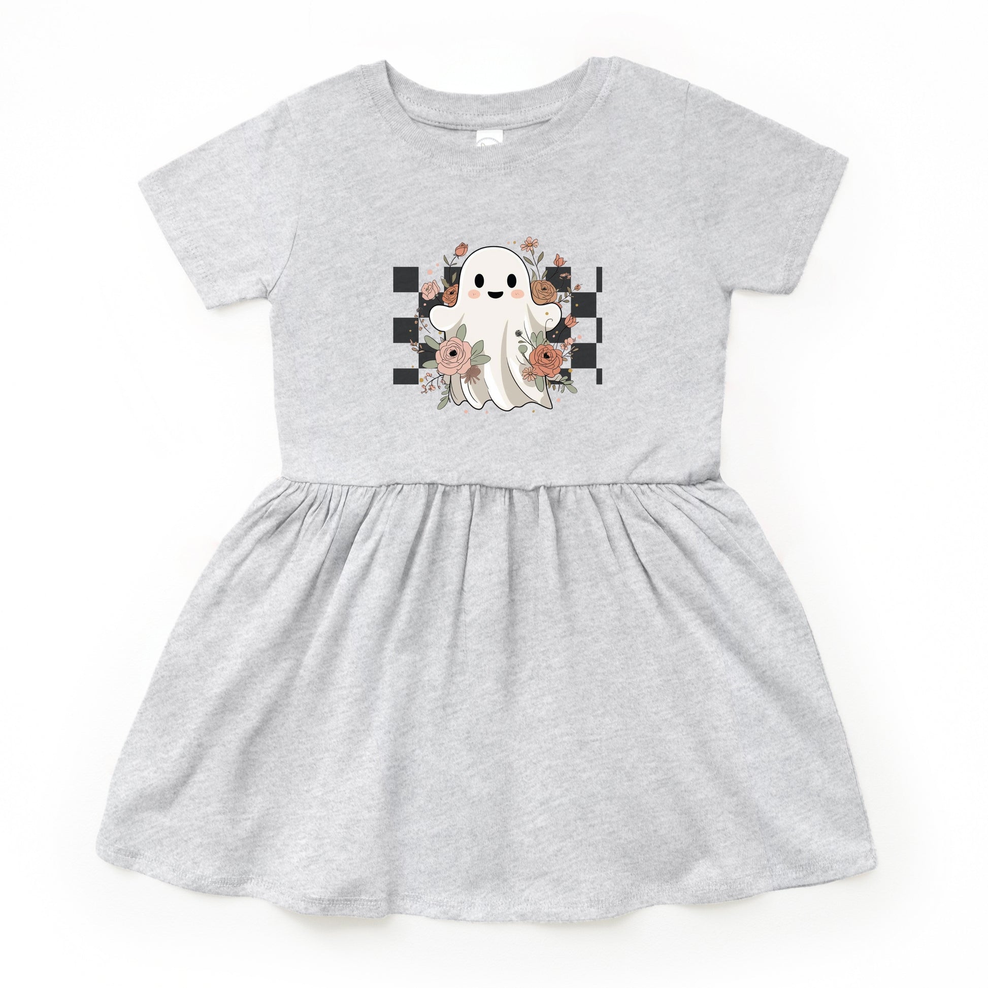 Checkered Ghost Rose - Kids Toddler Dress and Infant Dress