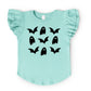 Ghosts and Bats Stacked - Kids Flutter Sleeve Tee