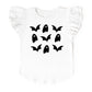Ghosts and Bats Stacked - Kids Flutter Sleeve Tee