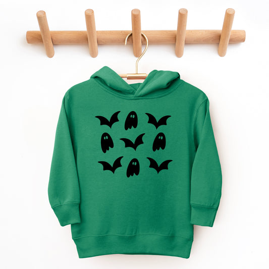 Ghosts and Bats Stacked - Toddler Hoodie