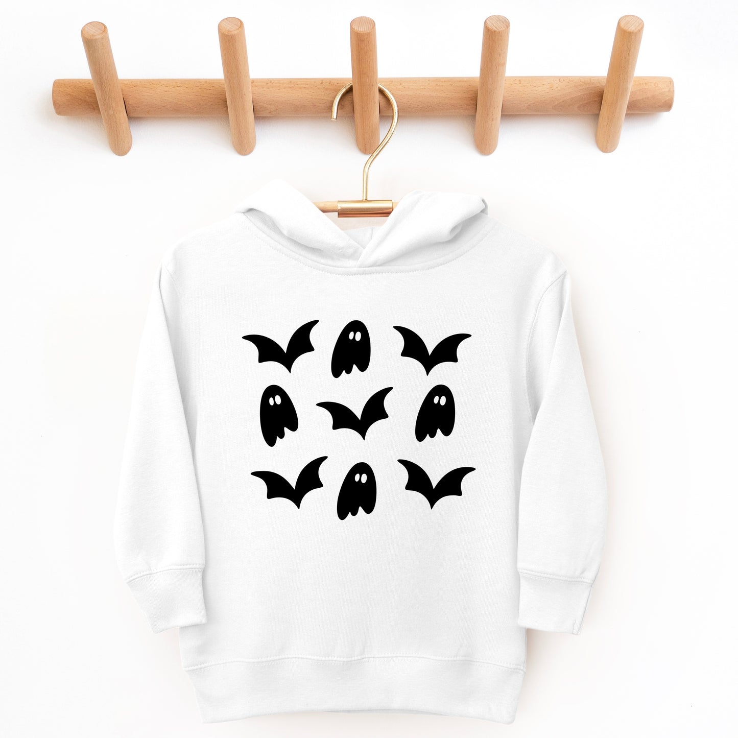 Ghosts and Bats Stacked - Toddler Hoodie