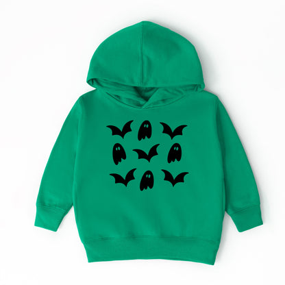 Ghosts and Bats Stacked - Toddler Hoodie