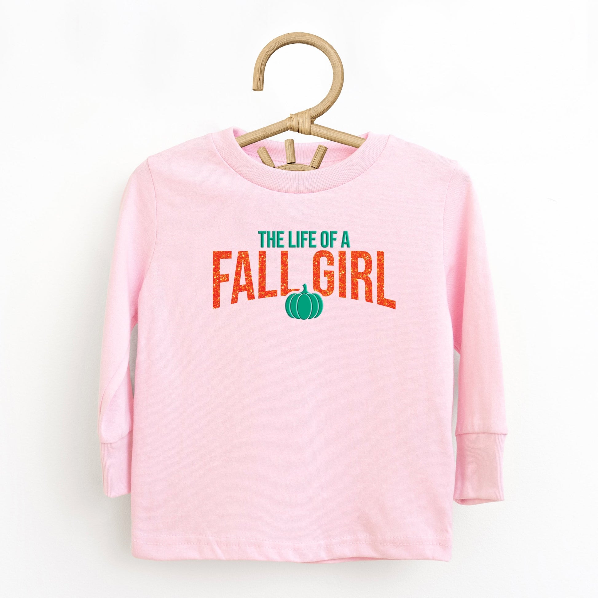 The Life Of A Fall Girl Puff/Glitter - Kids Youth Long Sleeve Tee and Kids Toddler Long Sleeve Tee