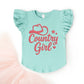 Country Girl Hat Puff Print  - Flutter Sleeve Graphic T-Shirt