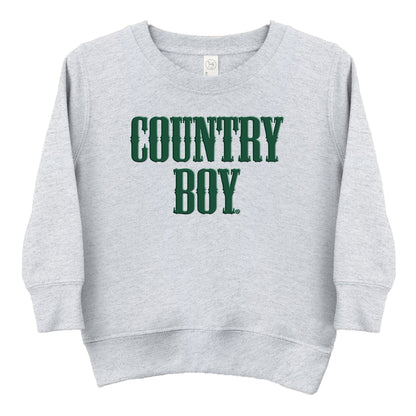 Country Boy Puff Print - Toddler Graphic Sweatshirt and Youth Graphic Sweatshirt