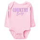 Country Baby Puff Print  - Baby Long Sleeve Bodysuit
