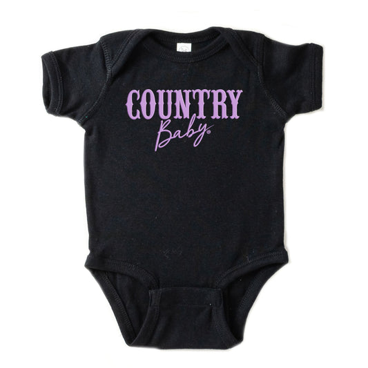 Country Baby Puff Print  - Baby Short Sleeve Graphic Bodysuit
