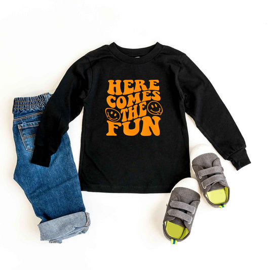 Here Comes The Fun Puff Print | Youth Graphic Long Sleeve Tee