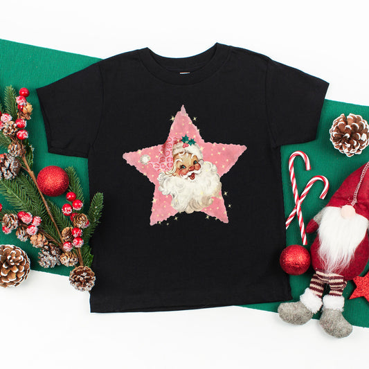 Pink Santa Star | Toddler Graphic Short Sleeve Tee