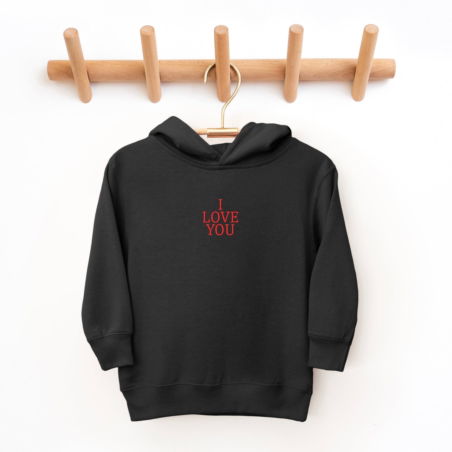Embroidered I Love You Words | Toddler Graphic Hoodie