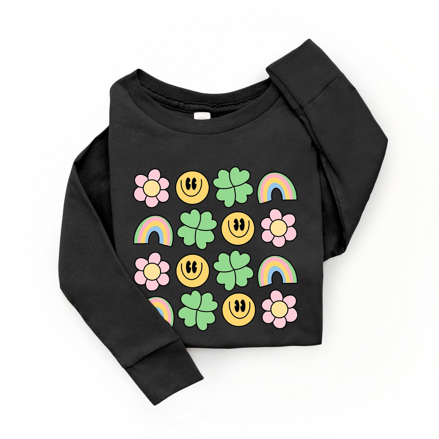Smiley Clover Daisy | Youth Graphic Long Sleeve Tee