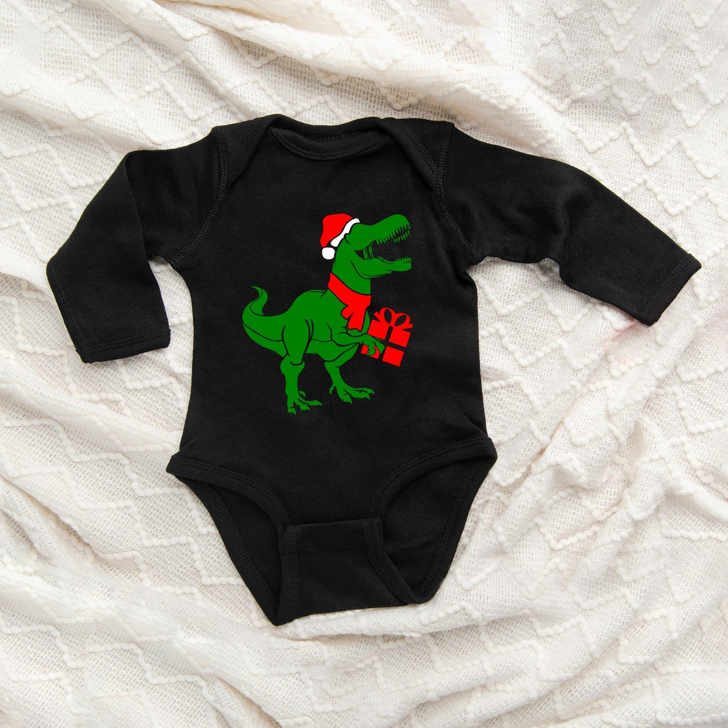 Dino Present | Baby Graphic Long Sleeve Onesie