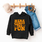 Here Comes The Fun Puff Print | Toddler Graphic Hoodie