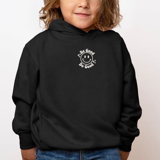 Embroidered Be Good Do Good Smiley Face | Toddler Graphic Hoodie