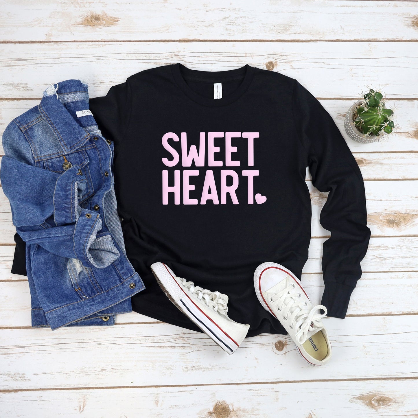 Sweetheart Puff Print | Youth Graphic Long Sleeve Tee