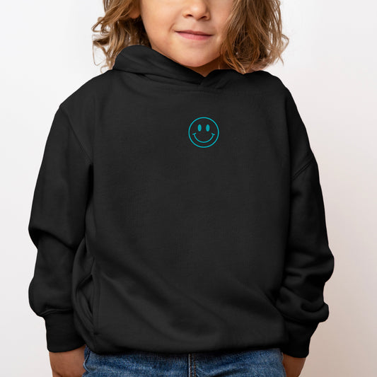 Embroidered Smiley Face Outline | Toddler Graphic Hoodie