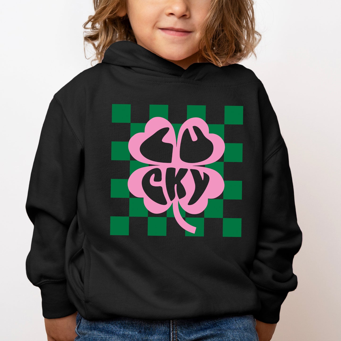Lucky Clover Checkered | Toddler Graphic Hoodie