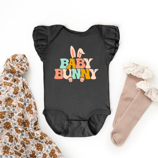 Baby Bunny Ears | Baby Graphic Flutter Sleeve Onesie