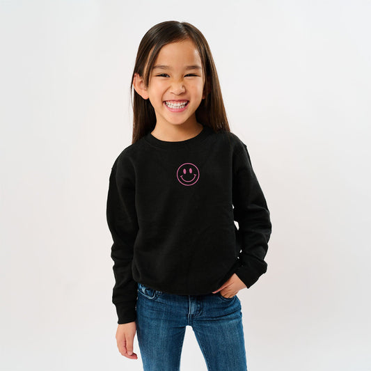 Embroidered Smiley Face Outline | Toddler Graphic Sweatshirt
