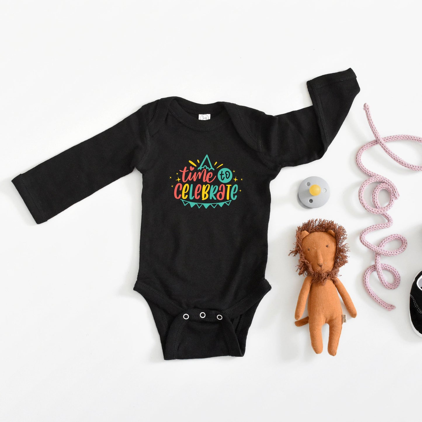 Time To Celebrate | Baby Graphic Long Sleeve Onesie