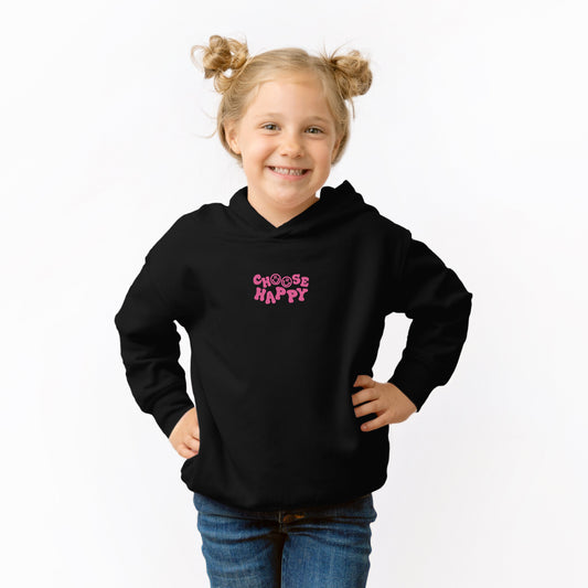 Embroidered Choose Happy Smiley Face | Toddler Graphic Hoodie