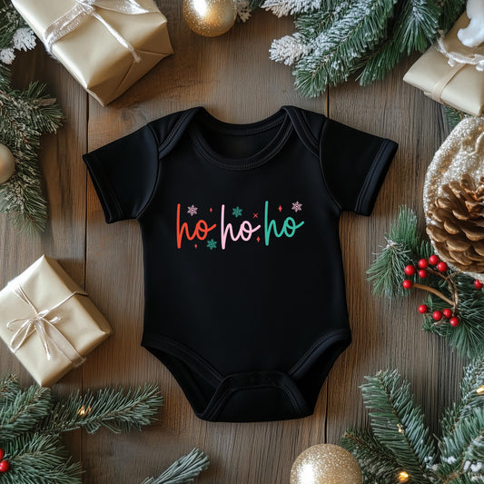 Ho Ho Ho Colorful | Baby Graphic Short Sleeve Onesie