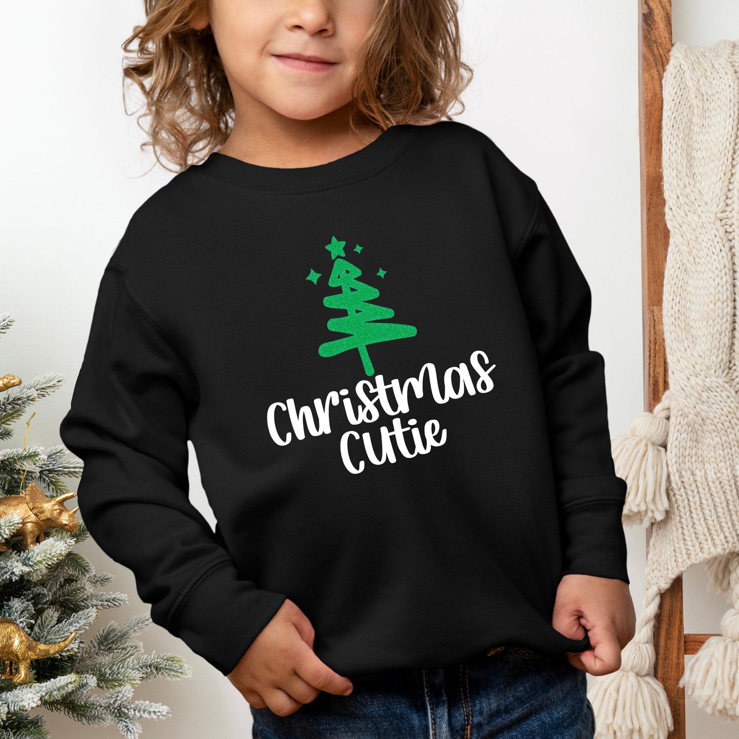 Christmas Cutie Tree Glitter | Youth Ultra-Soft Graphic Sweatshirt