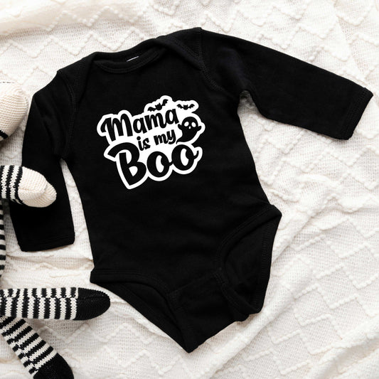 Mama Is My Boo Ghost | Baby Graphic Long Sleeve Onesie
