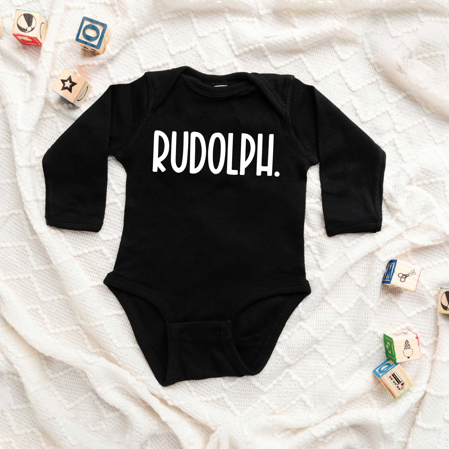 Rudolph Bold | Baby Graphic Long Sleeve Onesie