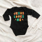 Jesus Loves Me Stars | Baby Graphic Long Sleeve Onesie