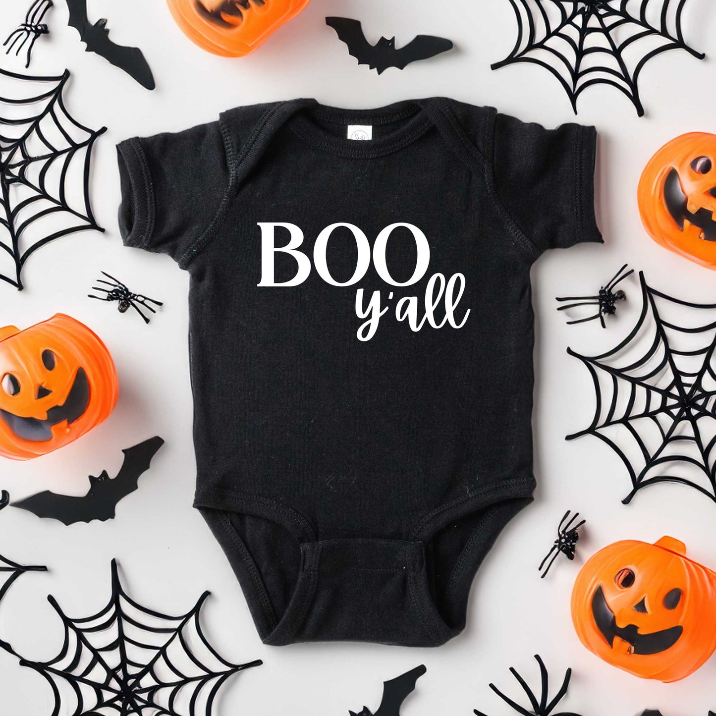 Boo Y'all Cursive | Baby Graphic Short Sleeve Onesie