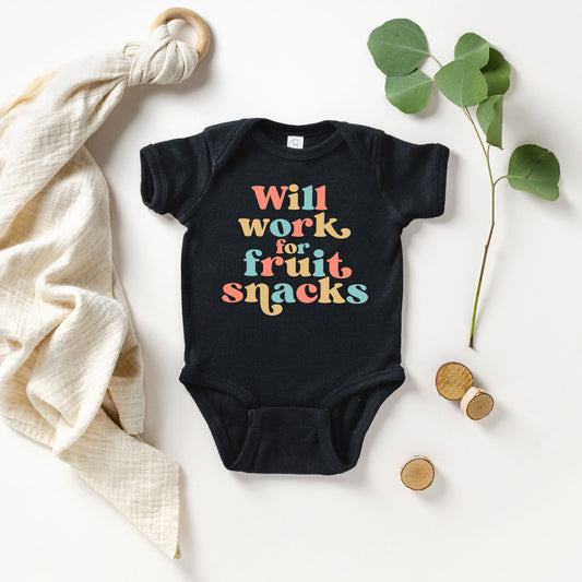 Work For Fruit Snacks Colorful | Baby Graphic Short Sleeve Onesie