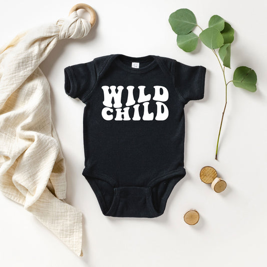 Wild Child Wavy | Baby Graphic Short Sleeve Onesie