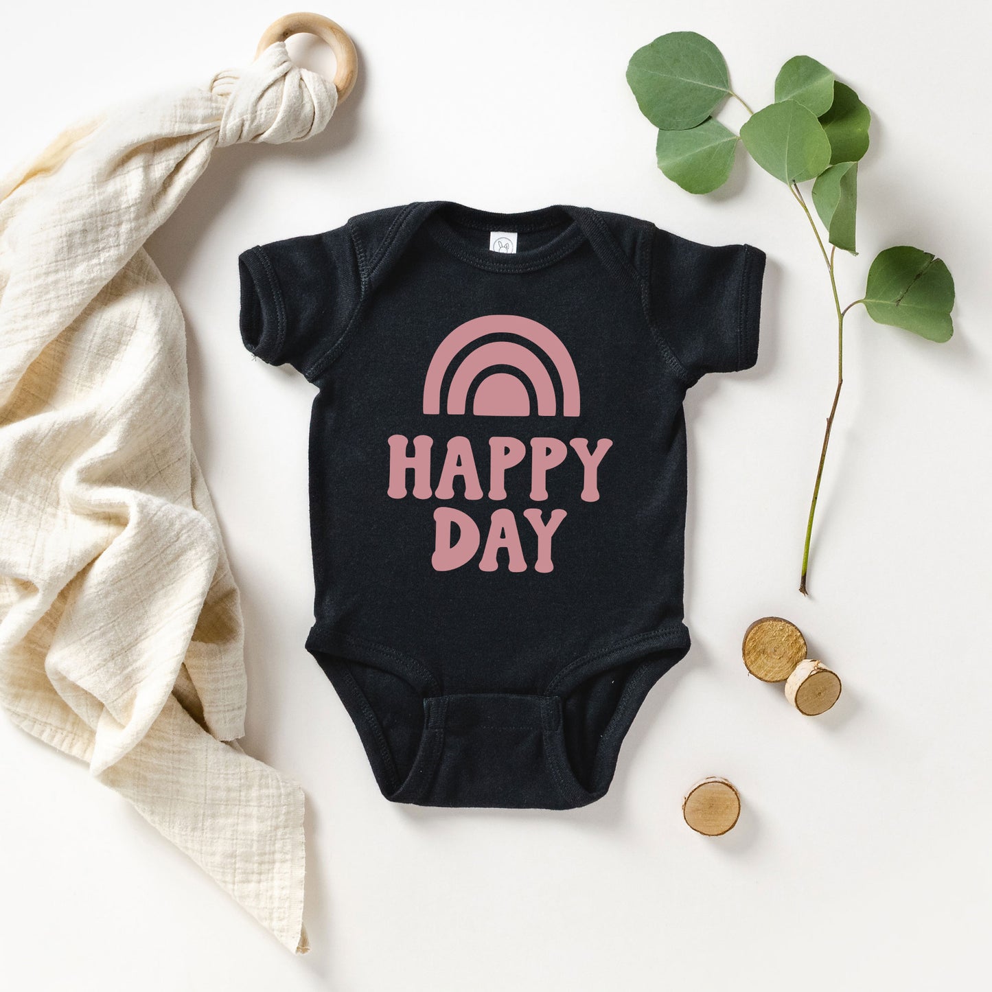 Happy Day Rainbow | Baby Graphic Short Sleeve Onesie