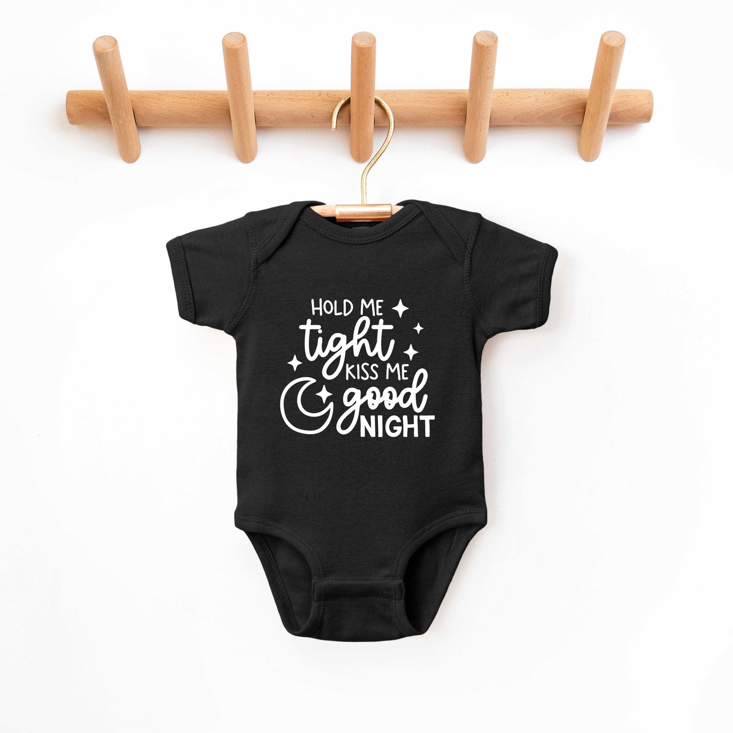 Hold Me Tight Kiss Me Good Night | Baby Graphic Short Sleeve Onesie