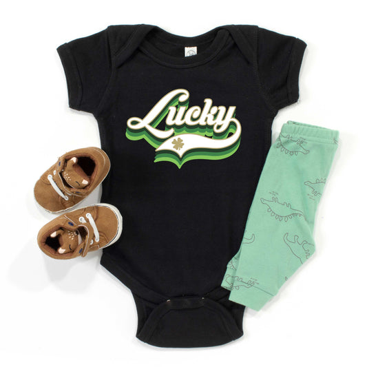 Lucky Script | Baby Graphic Short Sleeve Onesie