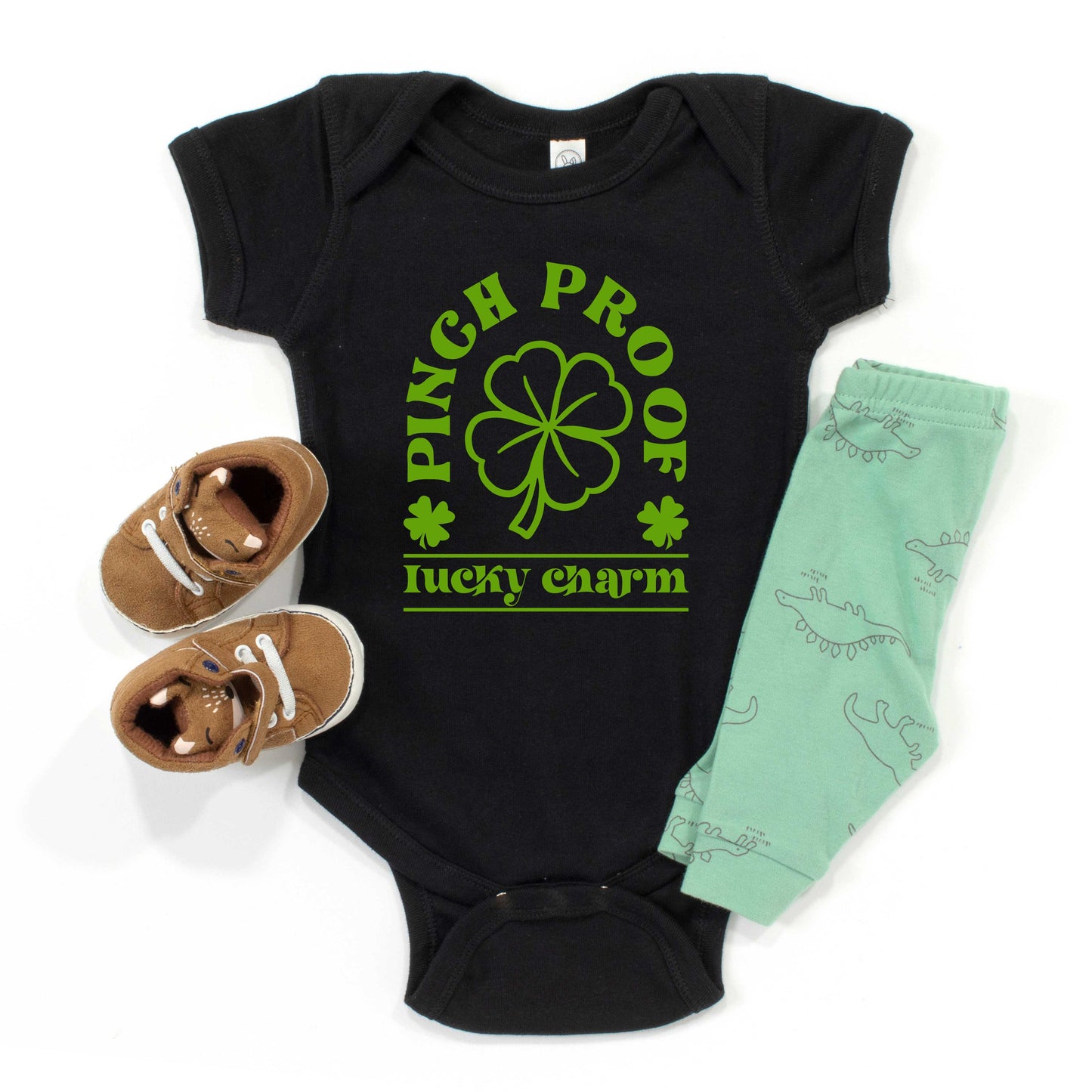 Pinch Proof Lucky Charm | Baby Graphic Short Sleeve Onesie