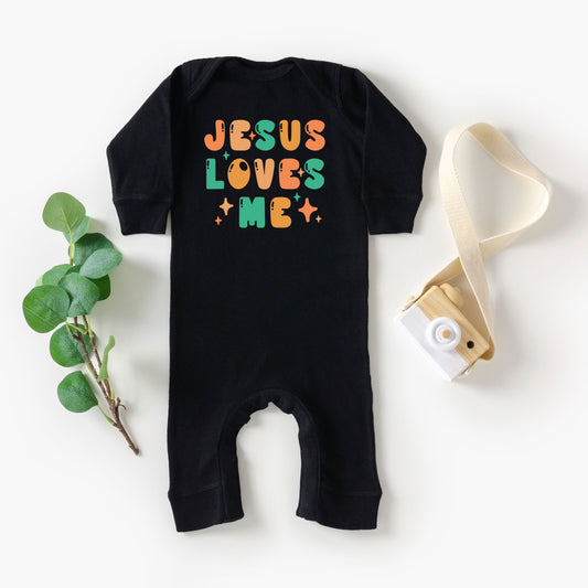 Jesus Loves Me Stars | Baby Graphic Romper