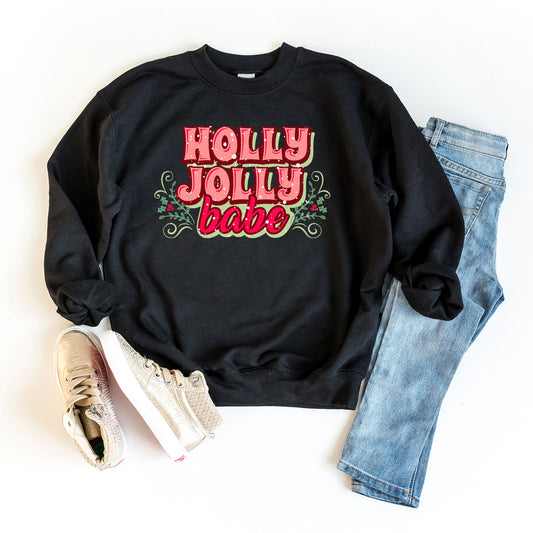 Holly Jolly Babe Stacked | Youth Graphic Sweatshirt