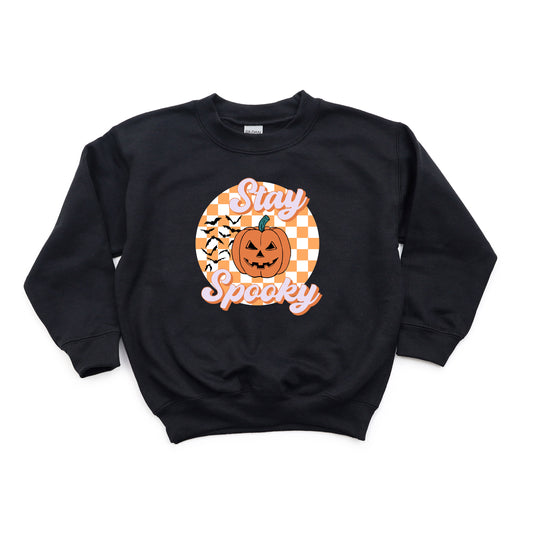 Stay Spooky Bats Checkered | Youth Graphic Sweatshirt